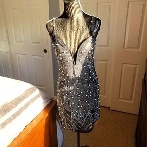 🏝3for$25 Sheer All Over Jeweled Black Dress